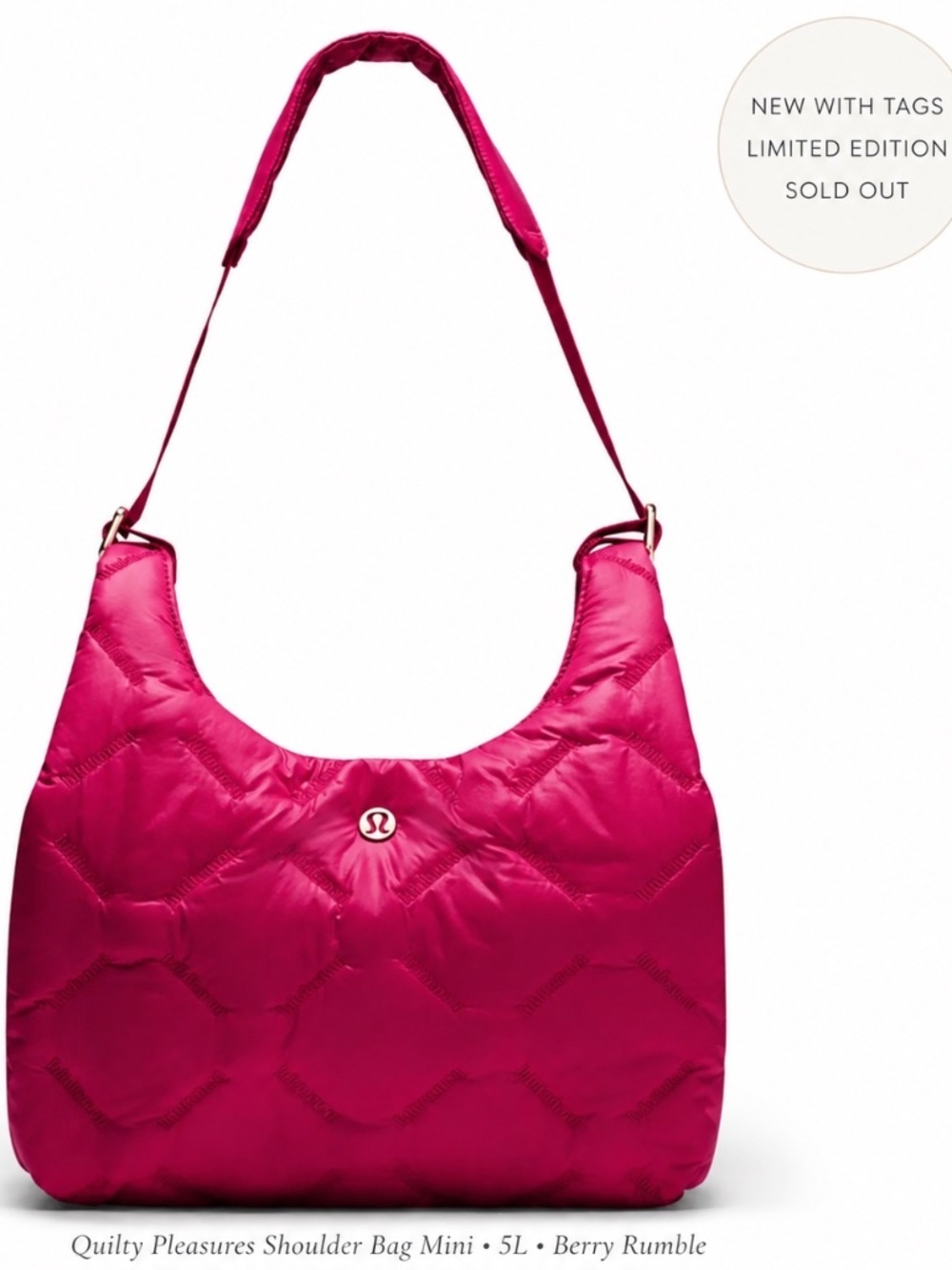 NWT Lululemon Quilty Pleasures Shoulder Bag Mini 5L Berry Rumble BRML